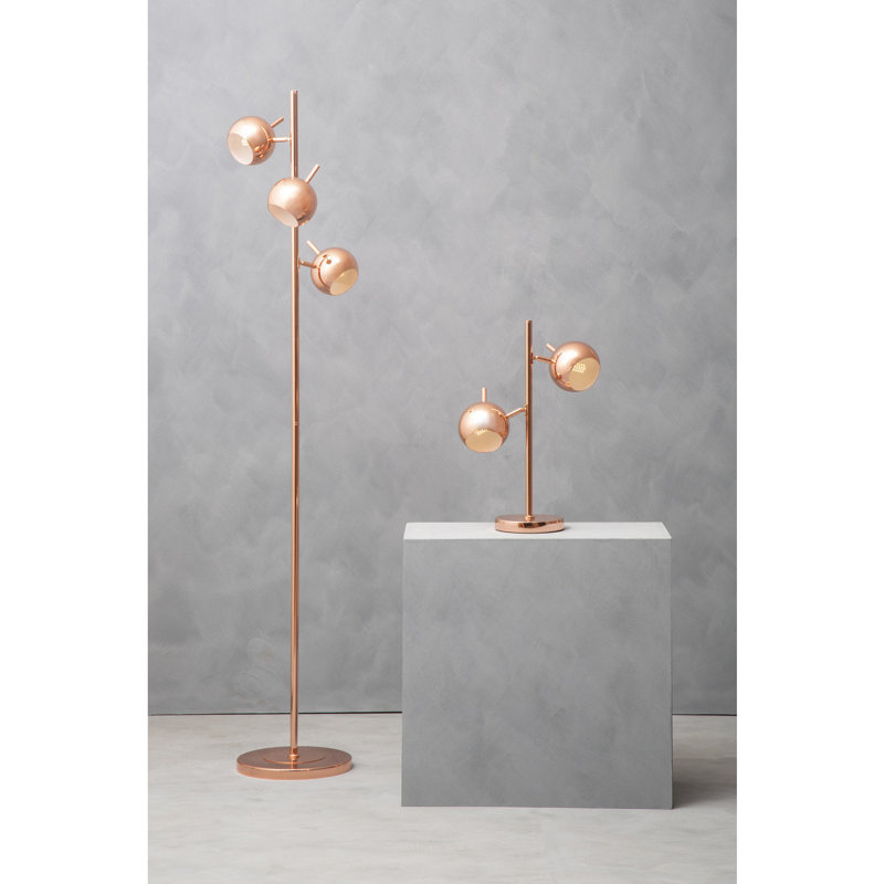 Karter Copper Finish Table Lamp With Two Lights