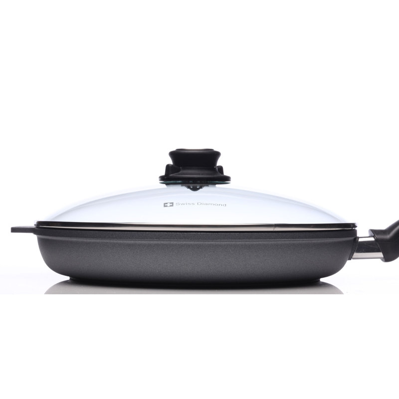 Non Stick Aluminum Frying Pan with Lid, 11" Diameter