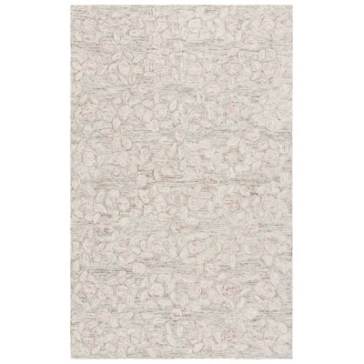 Ebony Hand Tufted Wool;Cotton Floral Rug