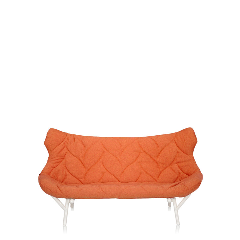 Foliage Loveseat, Orange Trevira™, White