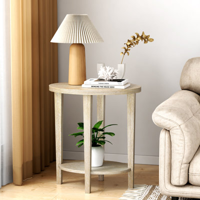 Solid Wood Oval End Table