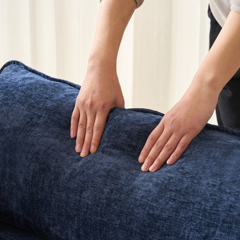 Fauteuil d'appoint rembourré en chenille de 39,4 po, fauteuil de lecture pour chambre à coucher, fauteuil club 39,4 po, Bleu