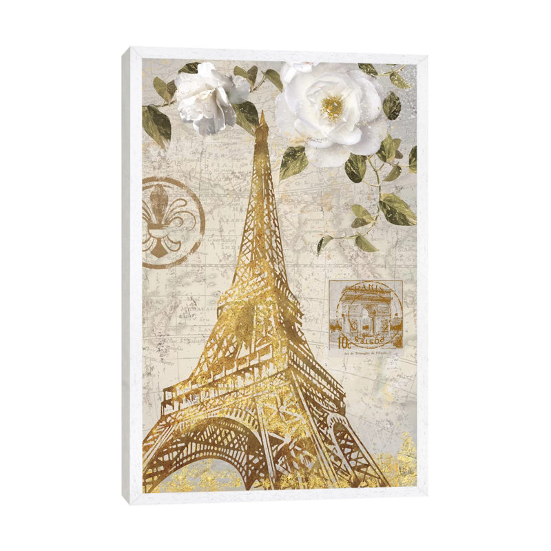 Le Jardin Eiffel 1 Piece Wall Art on Canvas, 101.6 cm H x 66.04 cm W, White Framed Canvas