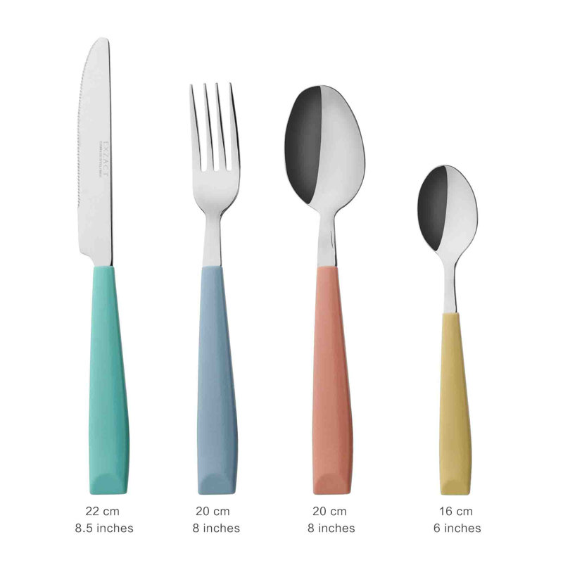 Metro Lane Chaselynn 24 Piece Stainless Steel Cutlery Set , Service for 6,  Multi Colored