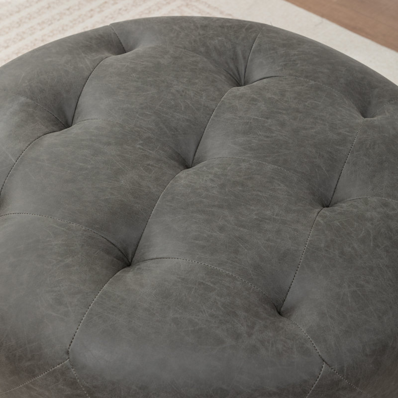 Repose-pieds Castanedo, Polyester - Gris charbon