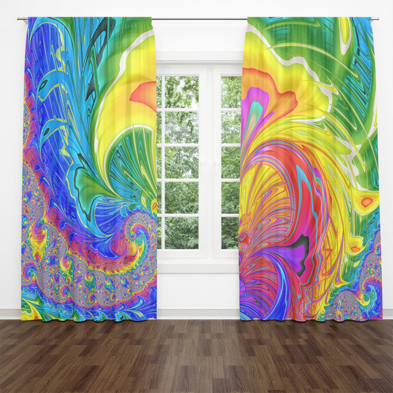 Panneaux de rideaux semi-transparents abstraits, l 40 po x L 52 po