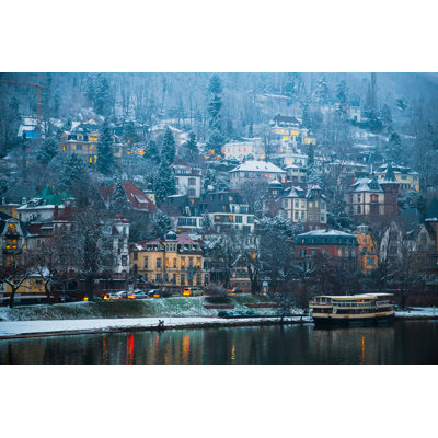 Winter Riverbank in Heidelberg 1 Piece Wrapped Canvas Wall Art