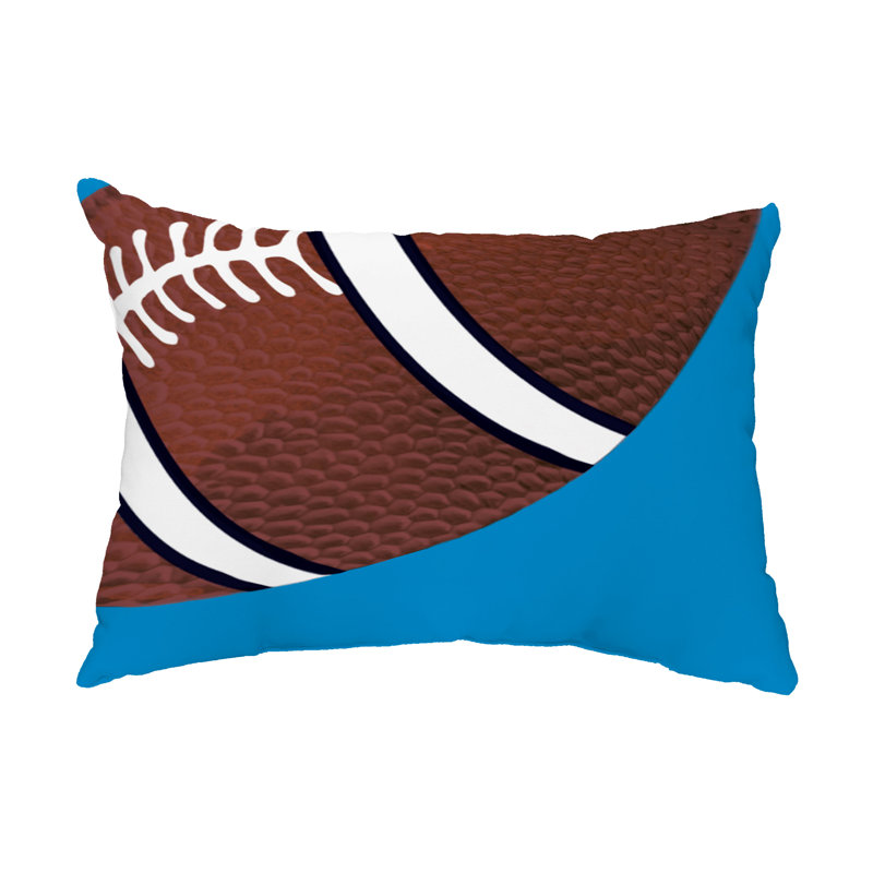 Blue and Brown Football Design Outdoor Throw Pillow