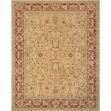 Agra Wool Oriental Area Rug in Beige