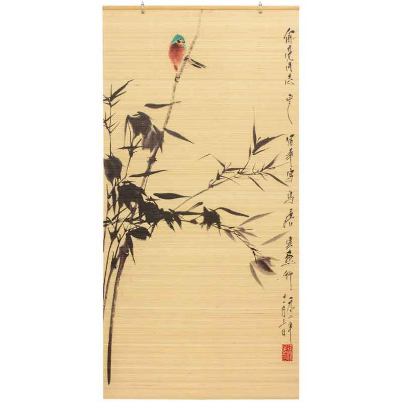 Bamboo Window Shade Blind - Autumn Birds 36" W, 36"W x 72"L