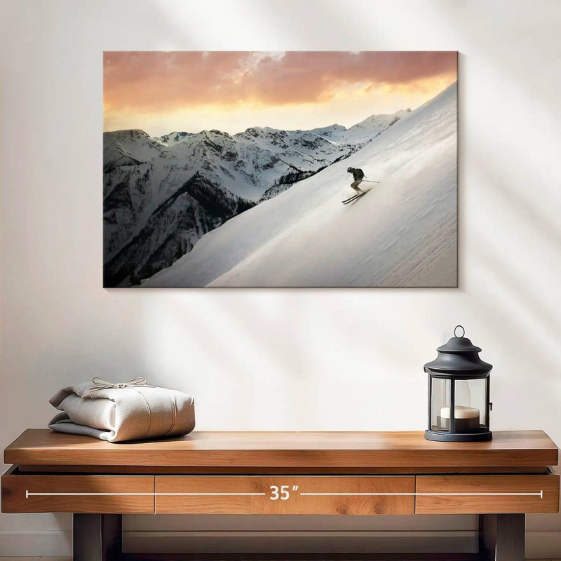 Sireci Skiing Alone, 16" H x 24" W