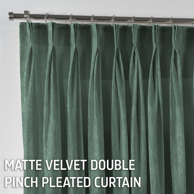 Room Darkening Single Curtain Panel, Duck Green, 190cm Width x 375cm Drop