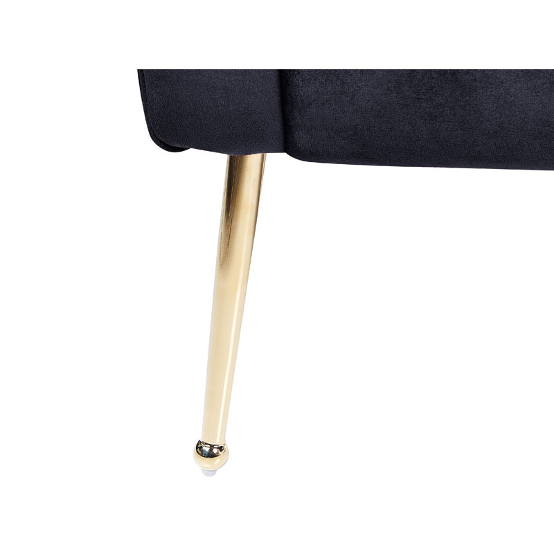 Lotsee Velvet Chaise Lounge, Black