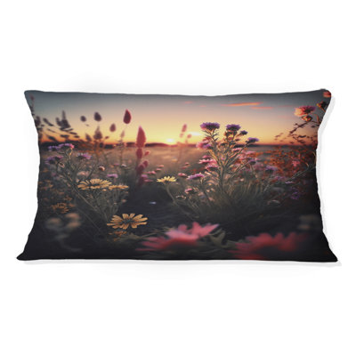 Coussin Sunset Field Of Flowers I - Daisy