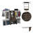 Closet System 69"W  118"W, Four Hanging Rods, Three Drawers, Five Shelves, Dark Walnut-746351854