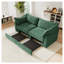 Canapé à 2 places en chenille vert avec tiroirs de rangement coulissants et accoudoirs en forme de croissant - Causeuse moderne peu encombrante pour les petits salons-1037676917-1037676919