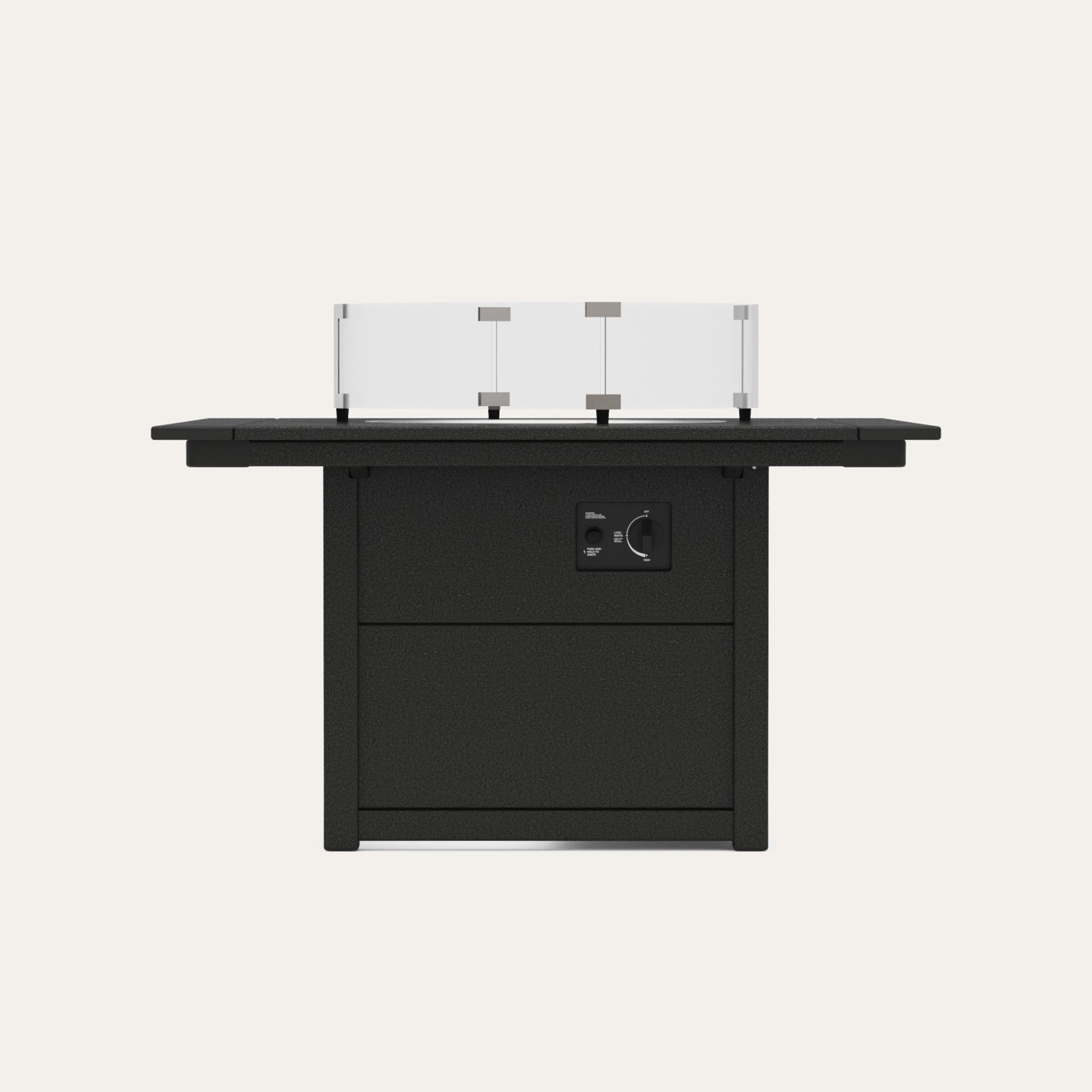 POLYWOOD® Square 42" Fire Pit Table, Black
