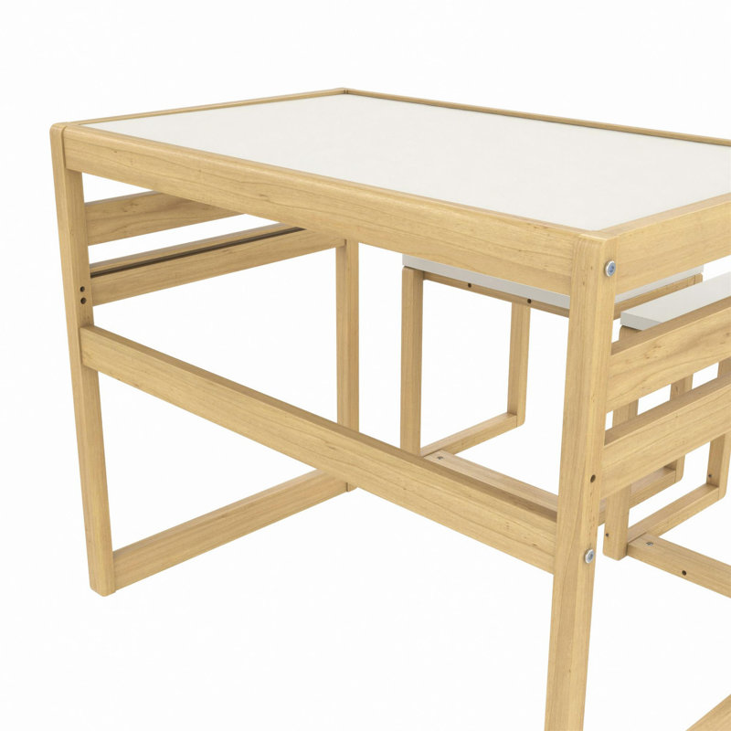 Ensemble de 3 tables d'activités pour enfants, Blanc, naturel