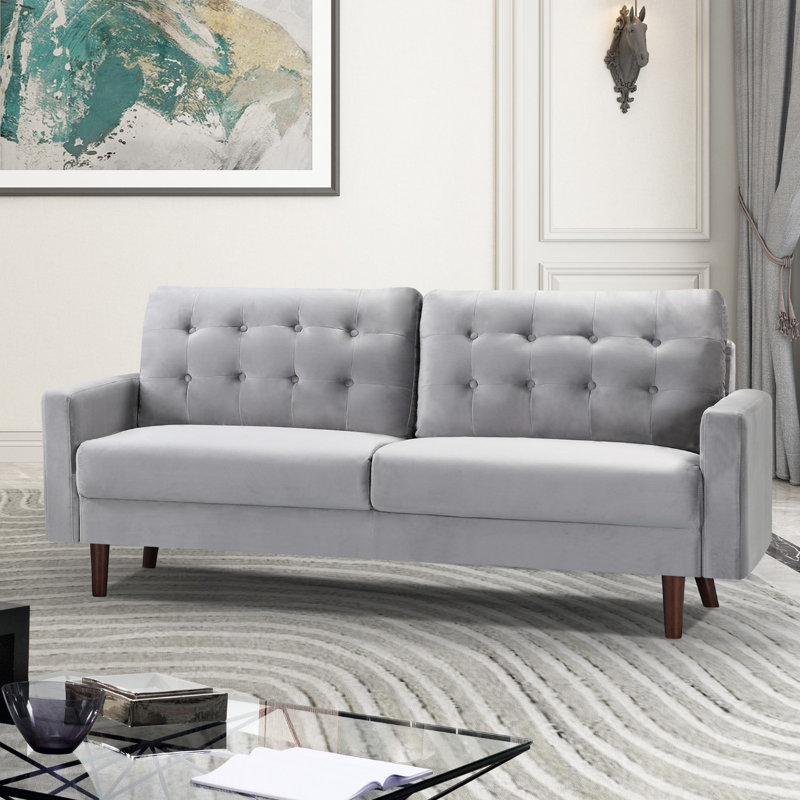 Katlyn 3 Seater Velvet Sofa, Grey