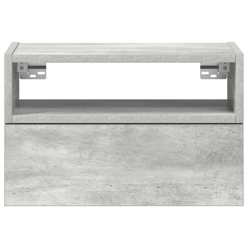 Cabriales 45 cm W Bedside Table, Concrete Grey, 1