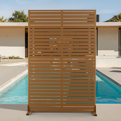 Paravent métallique autoportant de 183 cm (H) x 119 cm (L) avec fonction occultante, idéal pour les poubelles, les climatiseurs, les patios, les balcons et les terrasses (comprend 3 petits panneaux).