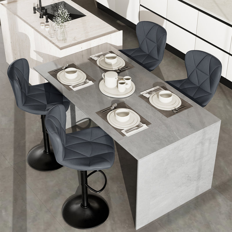 Ensemble de 1 tabourets de bar Modern, Gris foncé, 1