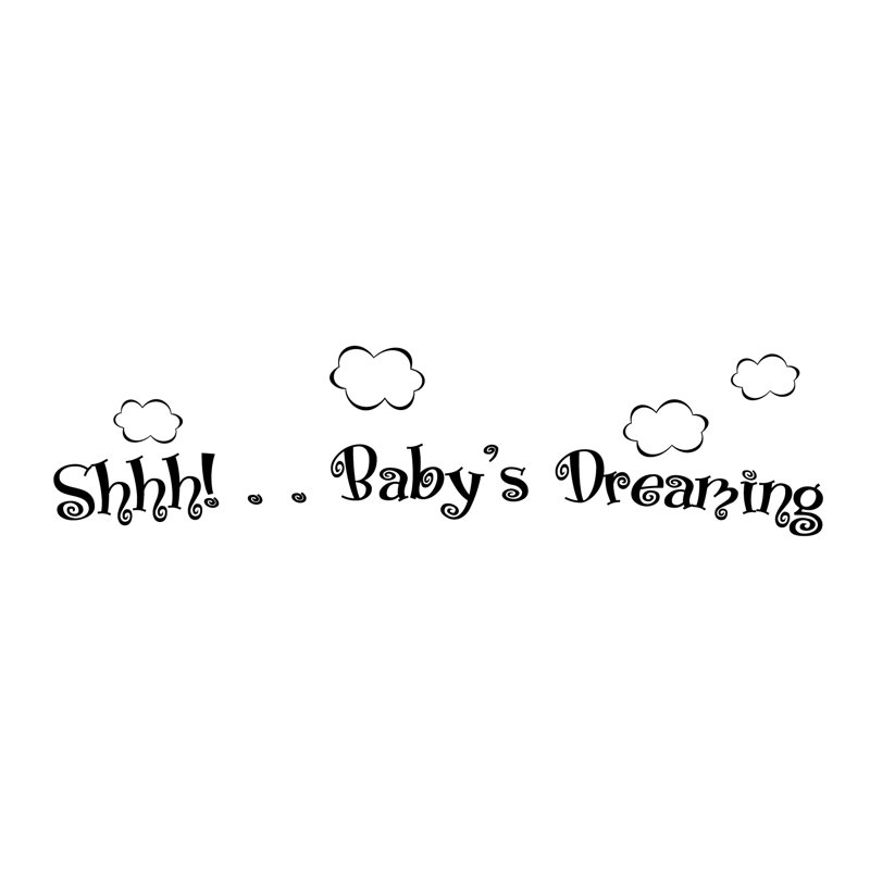 Décalcomanie murale dreaming de bébé shhh !, Noir, H 4 po x l 30 po x P 0,01 po