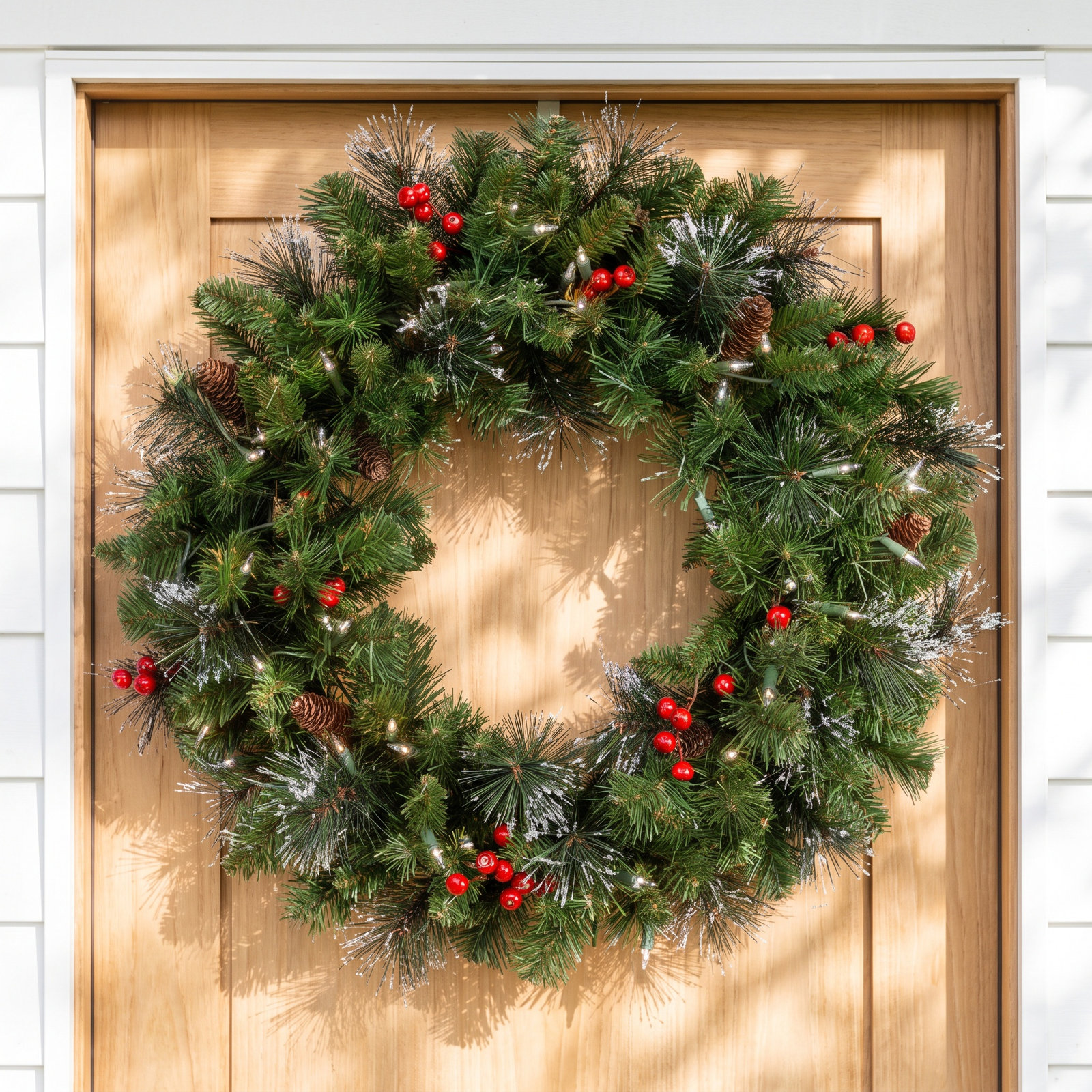 Pre-Lit Spruce Wreath, 36"