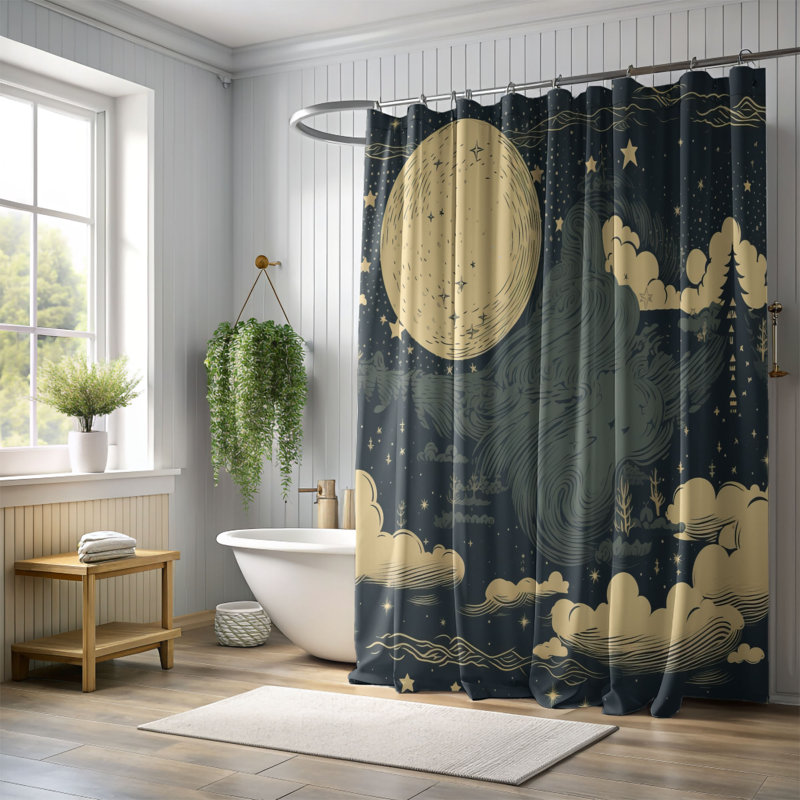 Rideau de douche Anberlynn, H 74 po x l 71 po