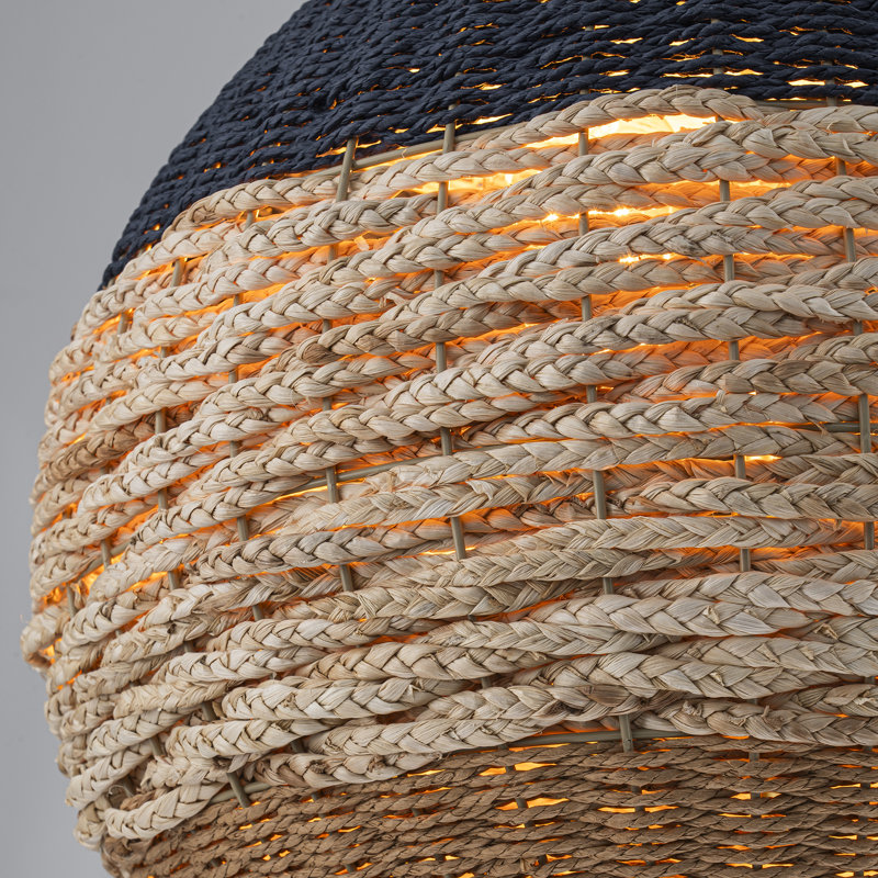Luminaire suspendu moderne / contemporain à dôme tissé à 3 lumières avec abat-jour de 14 po Chinue