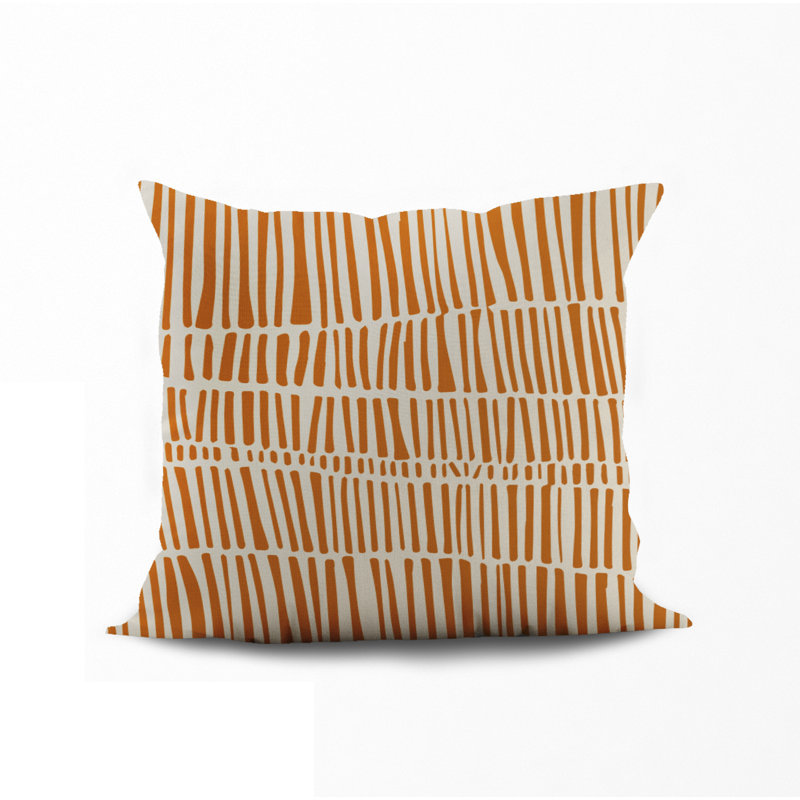 Jeté carré intérieur / extérieur en polyester Ikom, L 19 po x H 19 po, Orange