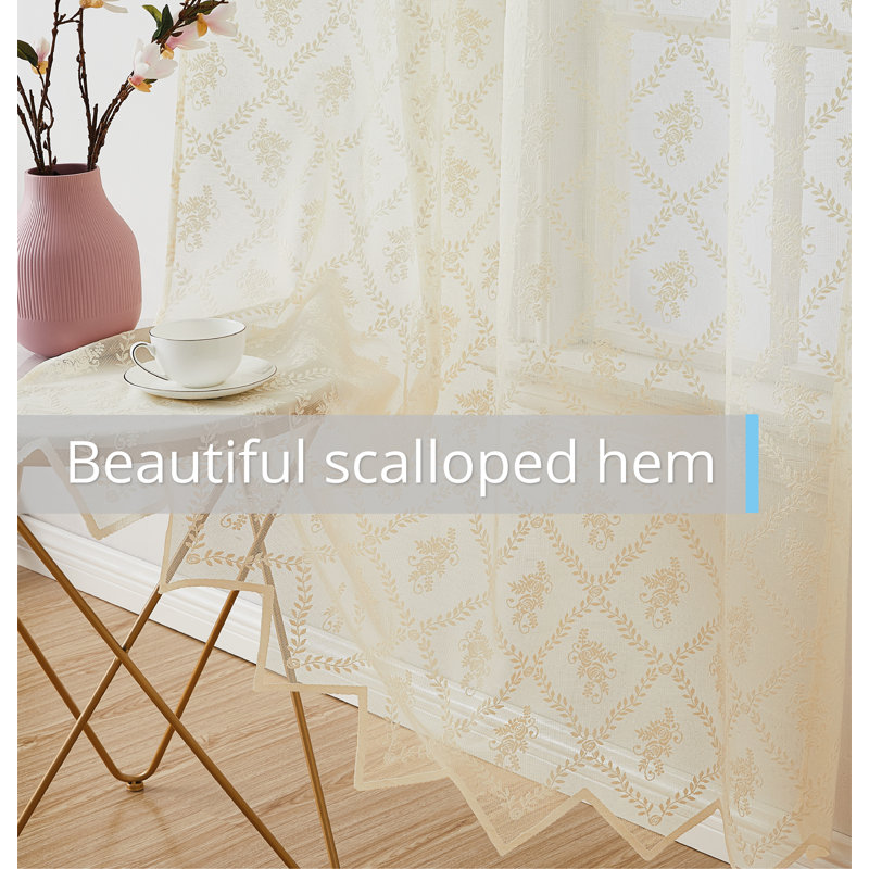 Additri Scalloped Window Valance, Beige