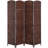 6' Tall Wicker Weave 4 Panel Room Divider Privacy Screen - Brown