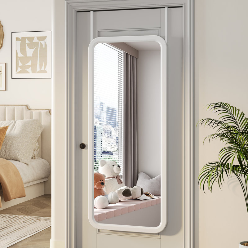 Sherrelle Solid Wood Rectangle Mirror, White