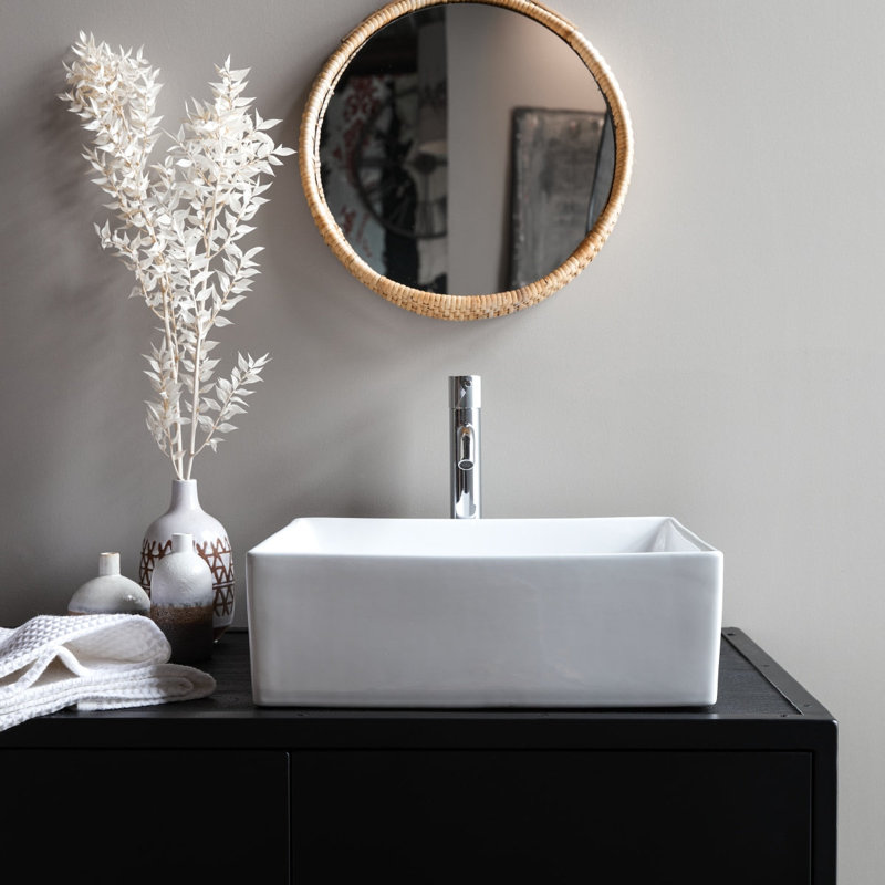Tikamoon Lada 16.14'' Ceramic Rectangular Bathroom Sink