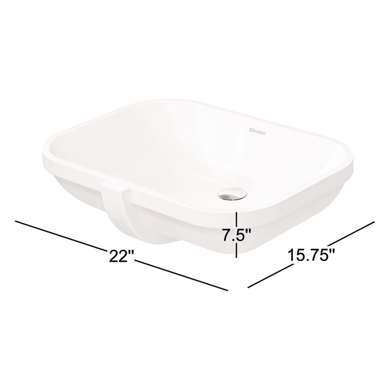 D-Code Ceramic Oval Undermount Bathroom Sink with Overflow