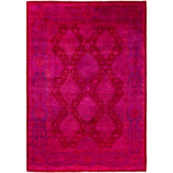 Overdyed Hand-Knotted Wool Modern-Contemporary Pink Area Rug 5' 10" x 8' 6"