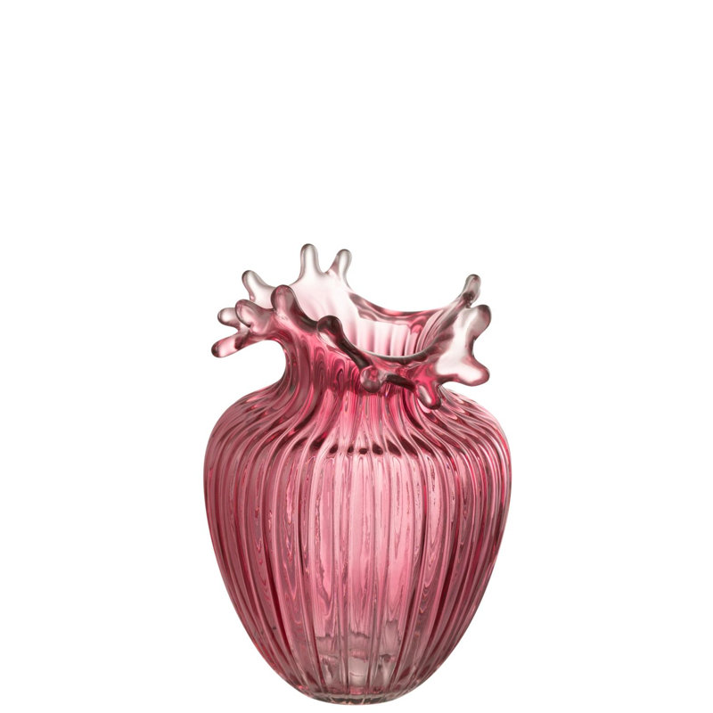 Spring / Summer 2024 Glass Table Vase 1, 21cm H x 14.50cm W x 14.50cm D, Pink