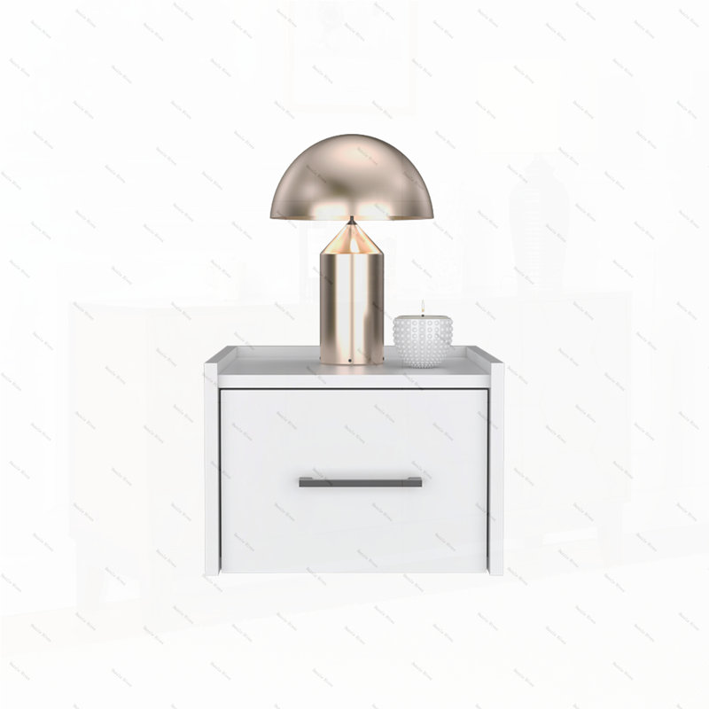Table de chevet flottante, conception peu encombrante avec tiroir pratique et surface, Blanc