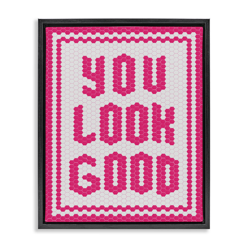 Cadre flottant en mosaïque You Look Good, H 21 po x l 17 po, Cadre flottant noir de jais