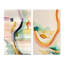 «Multi-Color Abstract Waves», 2 pièces sur toile-756507701-756507707