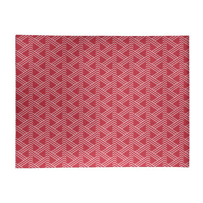 Tapis rouge/blanc zig zag