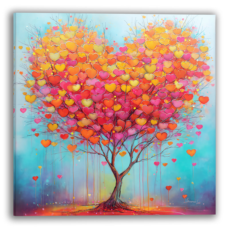 Heart Tree Harmony Wrapped Canvas Wall Art, 12" W x 12" H x 1" D