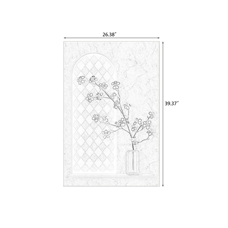 Toile crème crème beige texturée 3D pour hall d'entrée, H 39,37 po x l 26,38 po