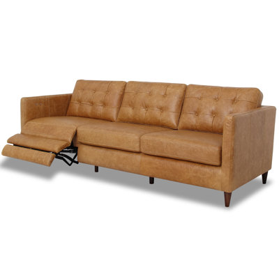Andrei 93" Genuine Leather Square Arm Power Foot Rest Reclining Sofa