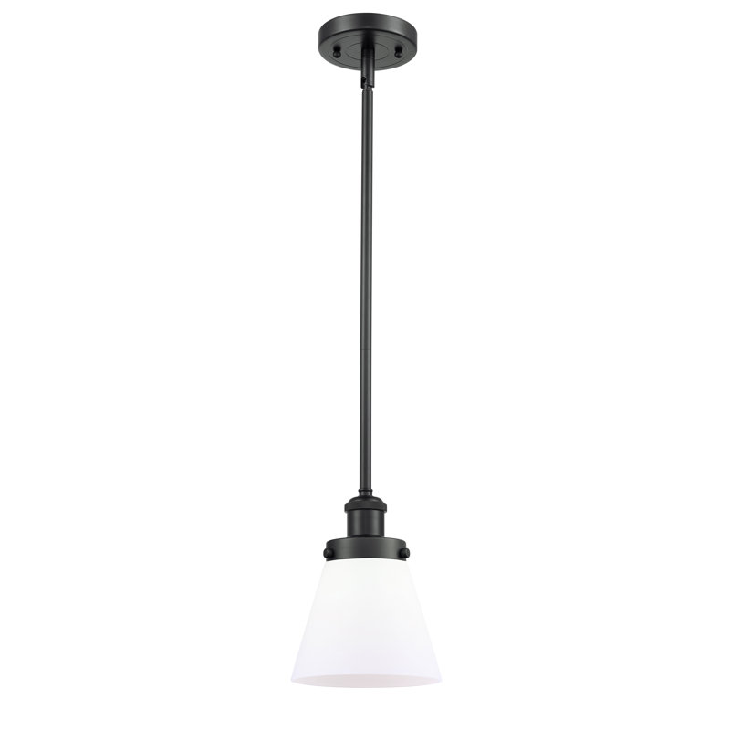 Mini-luminaire suspendu avec tige 6 po Ballston Urban Cone, Blanc mat, Noir mat, DEL