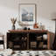Buffet Buffet, buffet moderne avec rangement décoratif, brun