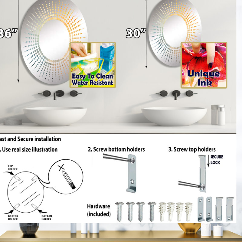 Starburst Decorative Mirror-MIR117134-Oval, 20 po x 30 po , Rayons de soleil