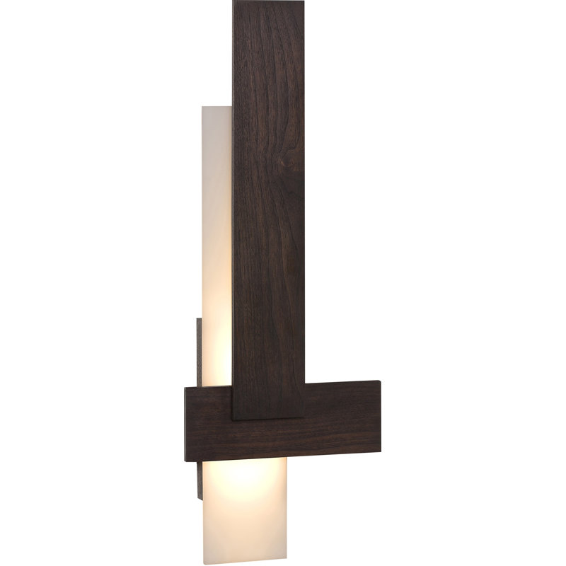 Sedo Dimmable LED Flush Mount Sconce, Dark Stained Walnut, 3500K