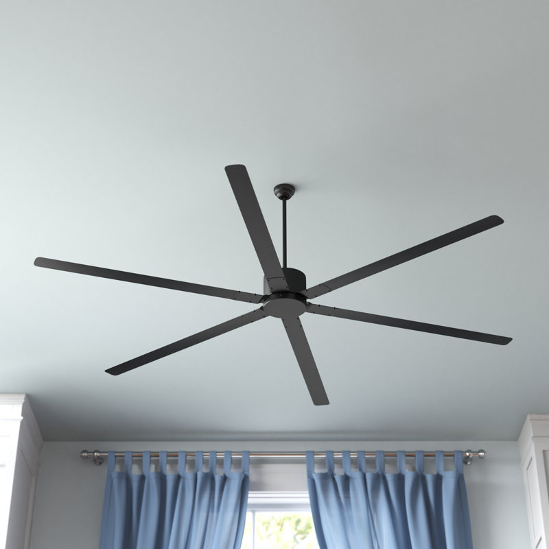 Ventilateur de plafond standard à 6 pales 96 "avec commande murale Bairagi, Noir
